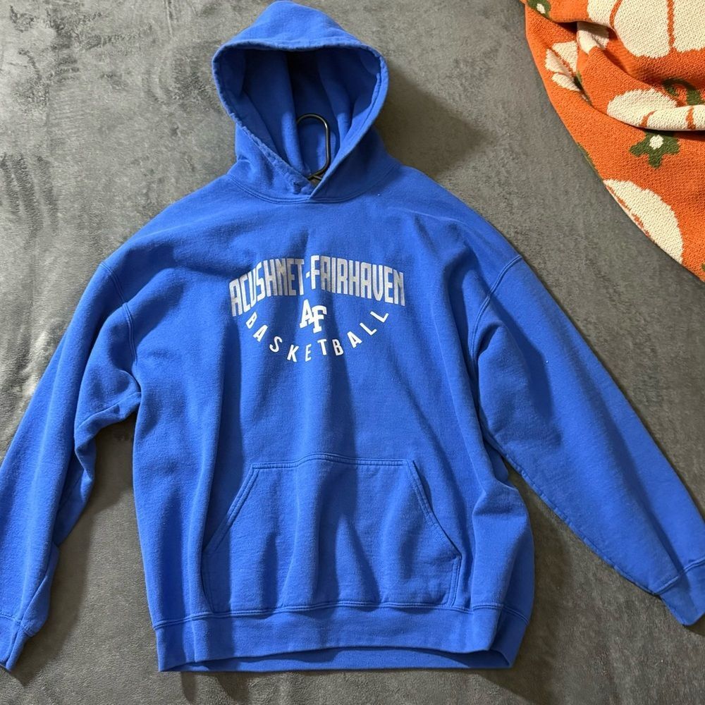 Gildan Royal Blue Hoodie with White Graphic